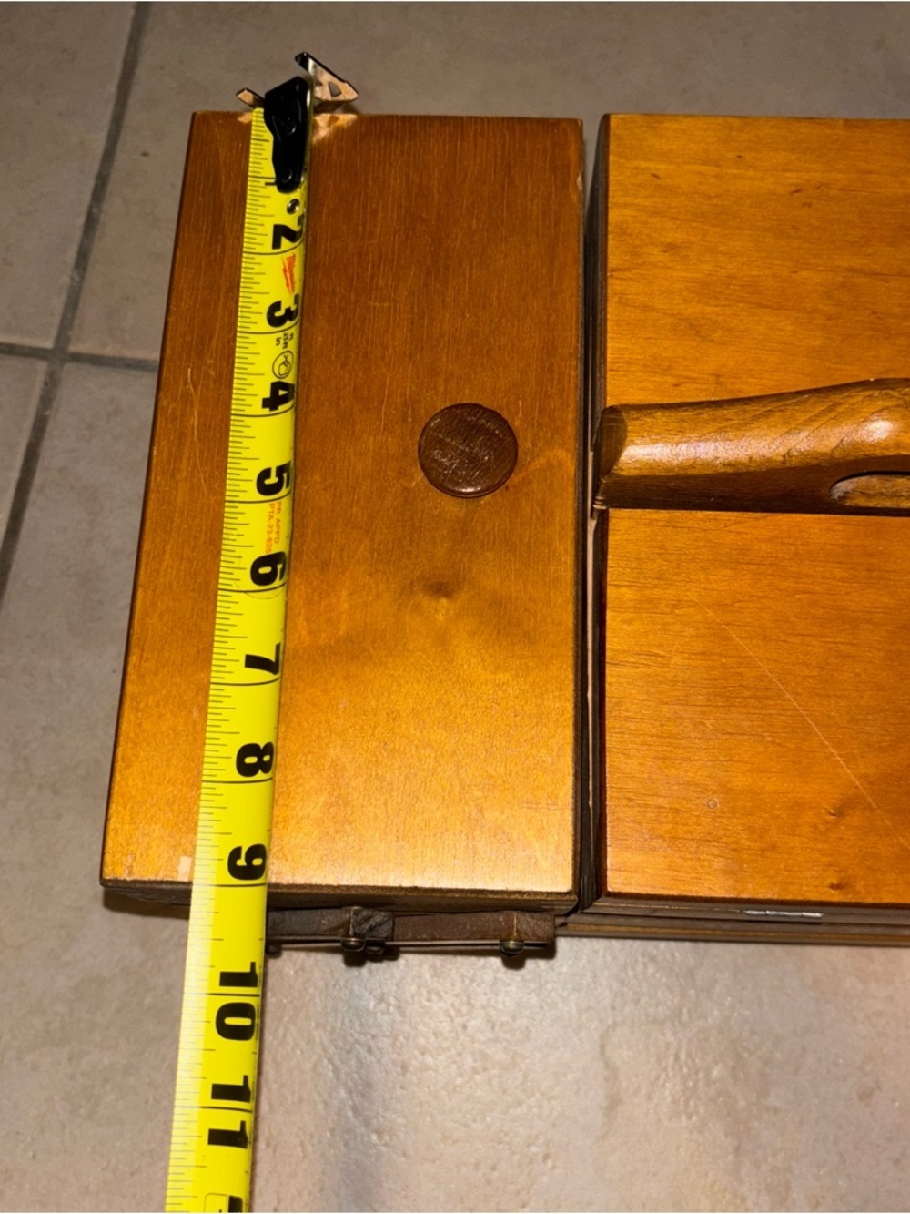 Antique Mid-Century Poland Beechwood Cantilever Sewing Box 1970-1980 - Picture 12 of 12